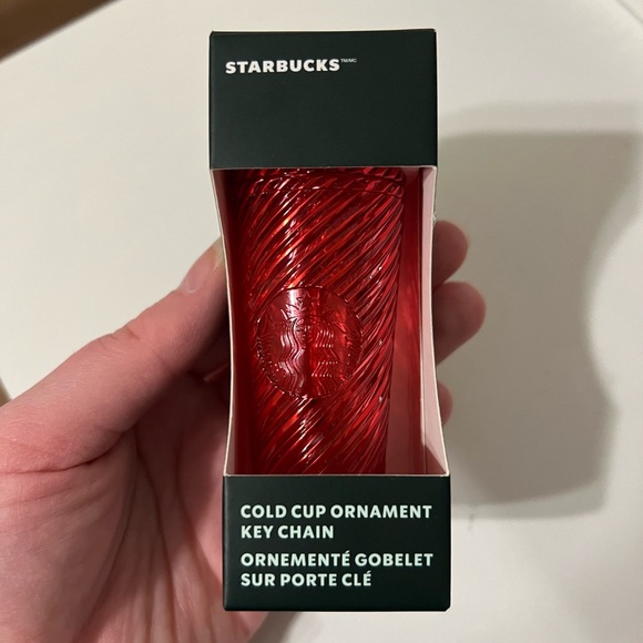 NWT Starbucks Red Cold Cup Ornament Key Chain - Picture 1 of 4